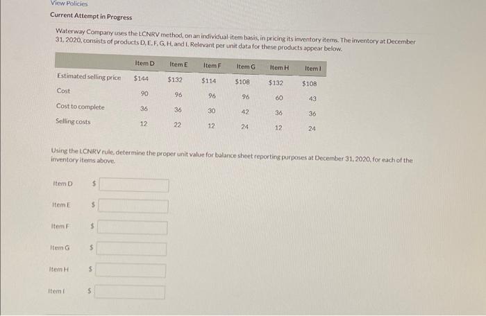 please fill out every box View Policies Current Attempt in Progress Waterway