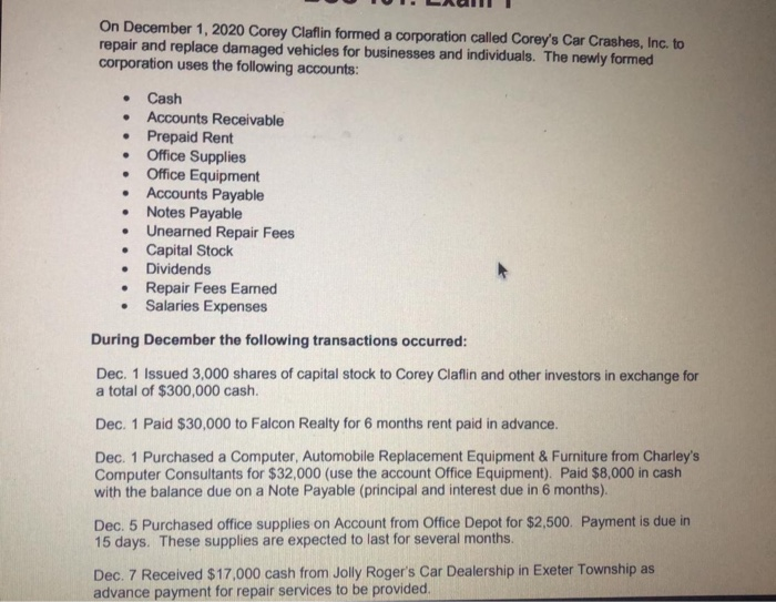 to the appropriate ledger accounts. 3. Prepare an Unadjusted Trial Balance. On