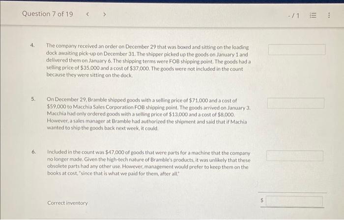 of Bramble Company's inventory account. Bramble did not have a good year,