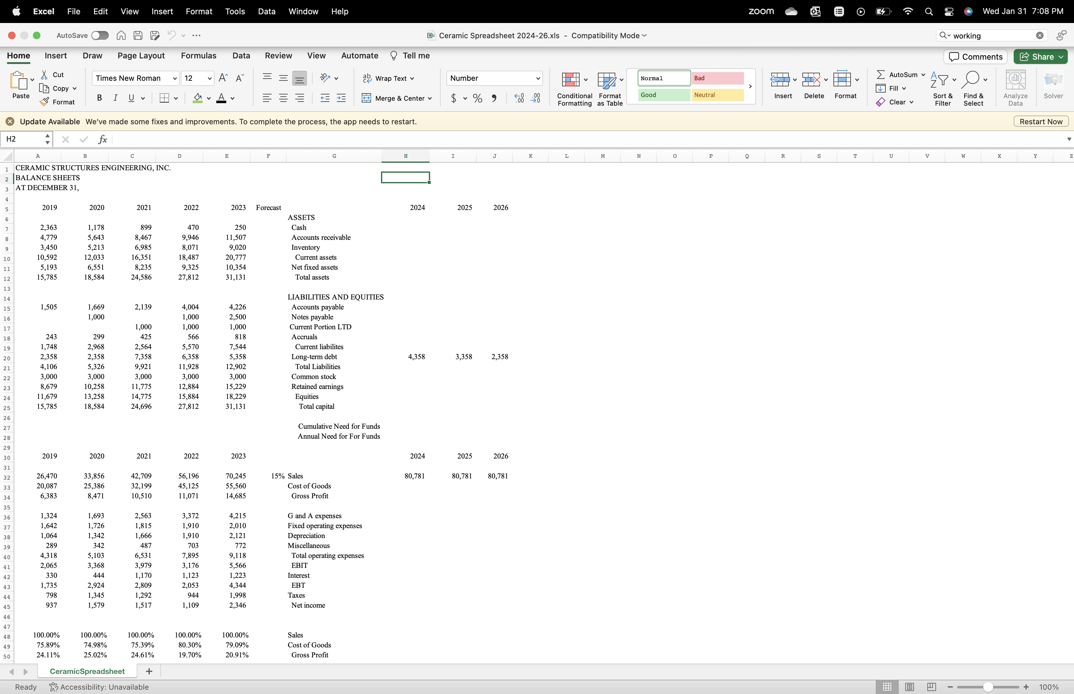  Ceramic Structures has experienced rapid growth over the past several years.