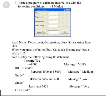 please i want answer this question 3) Write a program to
