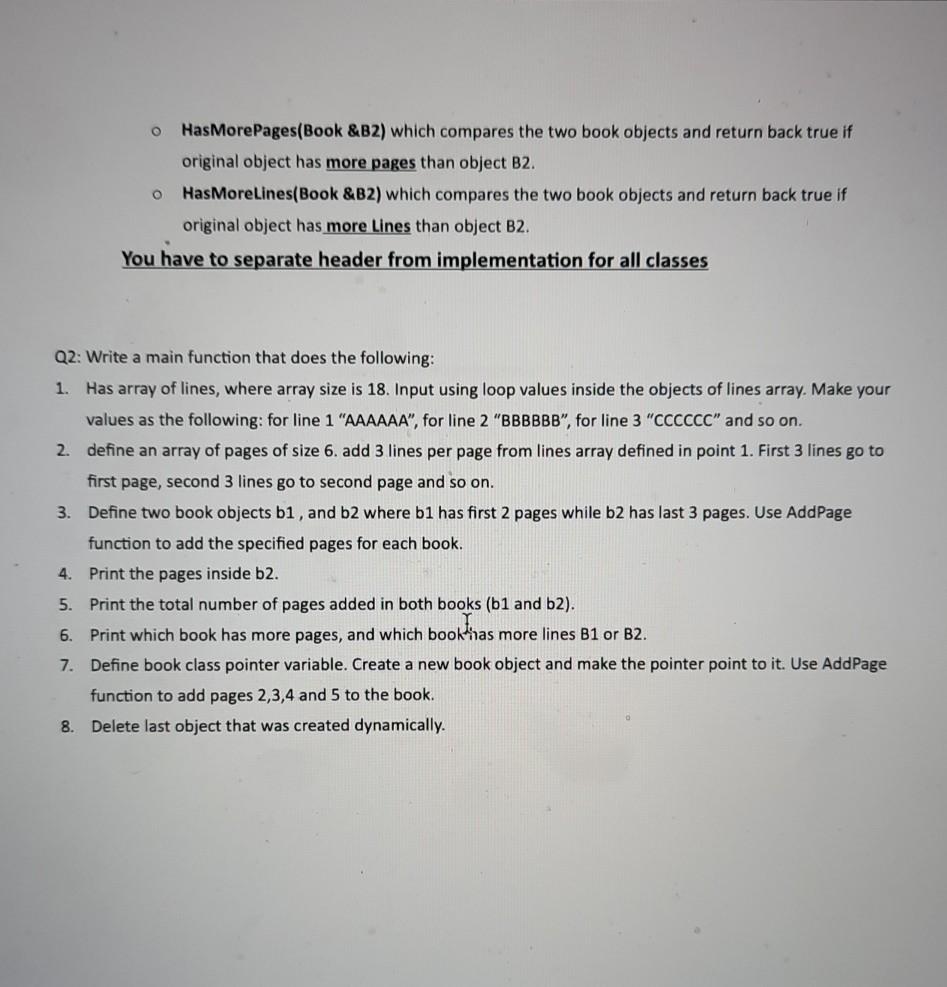 following classes: Line class O attribute content (as private string). Default and