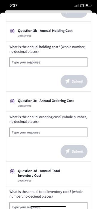 the economic order quantity, annual holding cost, annual order cost, and annual