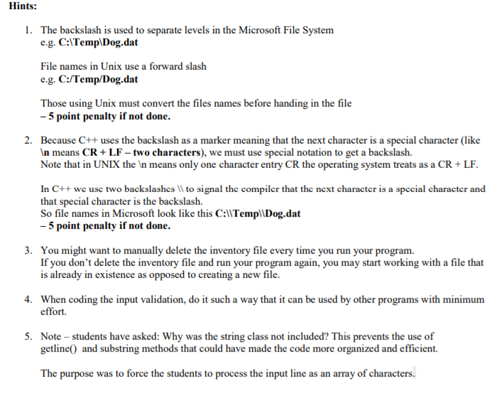 in a file: (2 points for each item 2 x 4 =