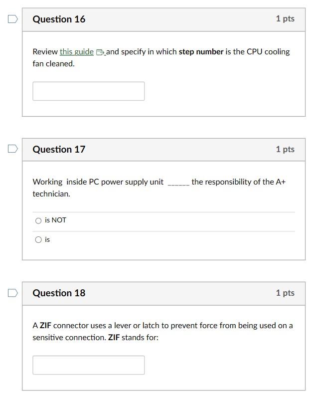 letter acronym) Question 5 1 pts In PC computers the firmware is
