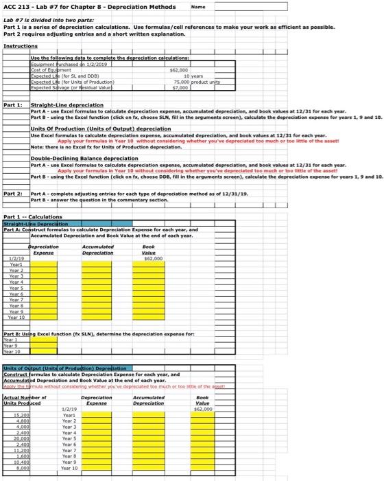 needs the yellow spaces filled in. thank you a million! Description Lab