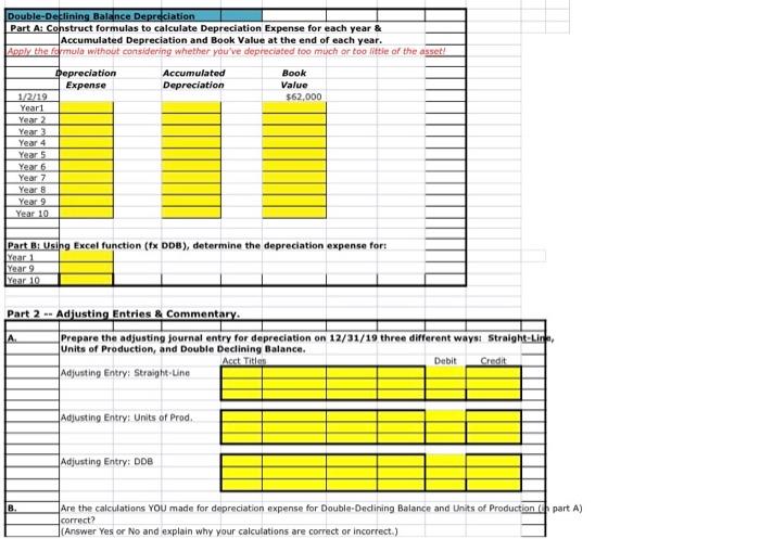 assignment #7 focuses on the depreciation of a company's fixed assets using