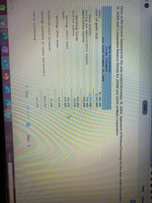  2G Help Save Given is the Income Statement for the year