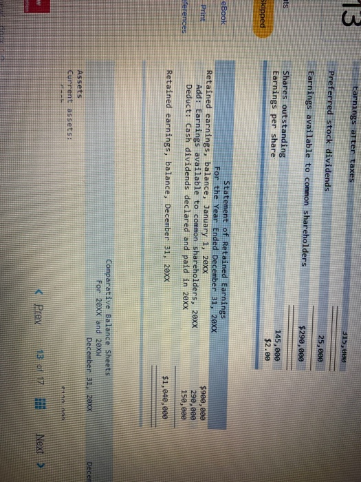 ended December 31, 20XX, Statement of Retained Earnings for the year ended