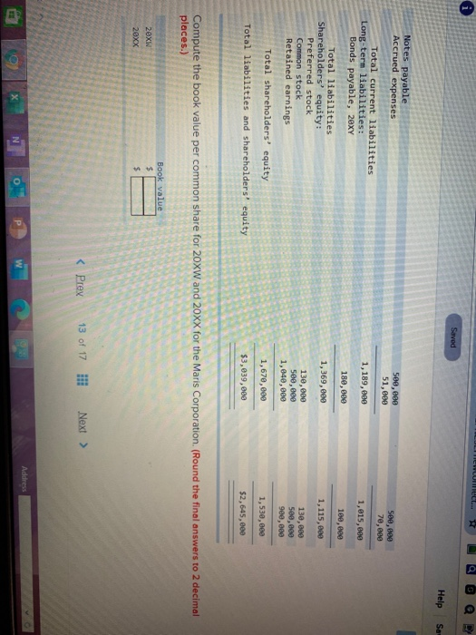 Maris Corporation: Maris Corporation Income Statement Year Ended December 31, 20xx Sales