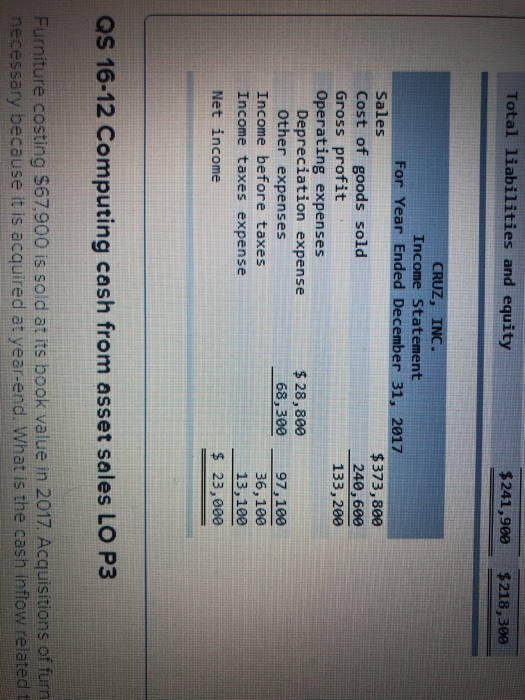 balance sheet and income statement is shown for Cruz, Inc. CRUZ, Comparative
