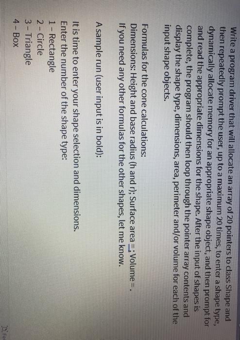 functions to input, calculate, and display some quantities associated with a variety