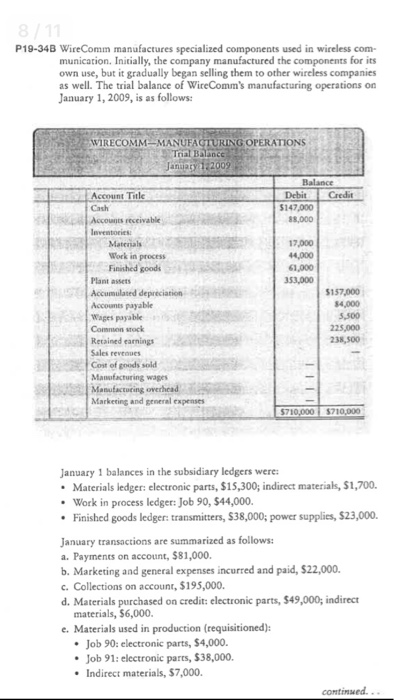  P19-34B WireComm manufactures specialized components used in wireless com- munication. Initially,