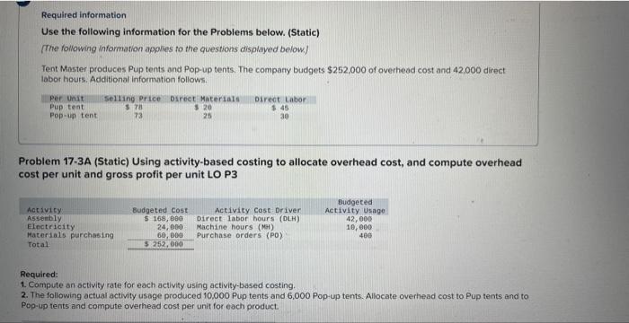 ch17 please I really need help please Required information Use the following