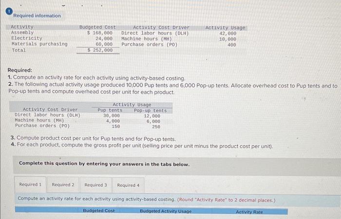 information for the Problems below. (Static) (The following information applies to the