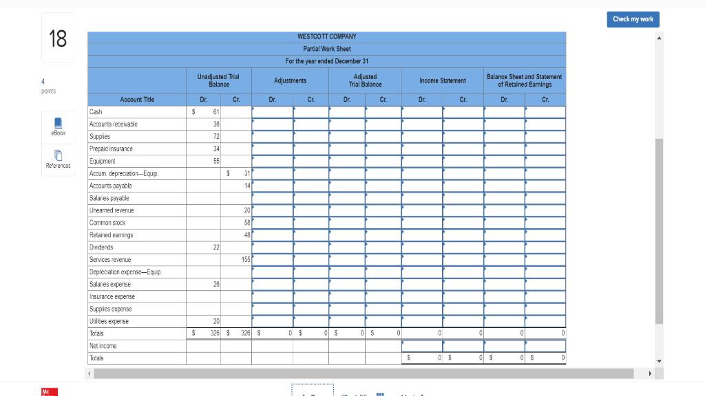 trial balances, including the adjustments LO P8 4 bones 2 Use the