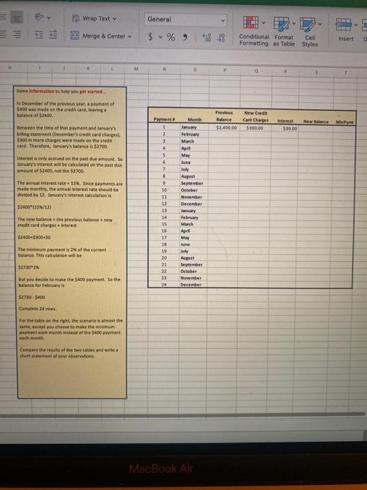 organize your anticipated resources and expenses in a worksheet. The current 3