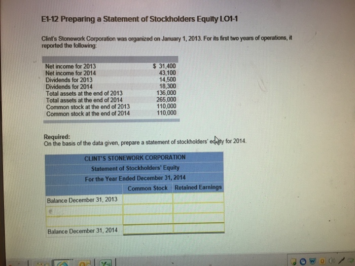 Loss amounts should be Calculate the missing amounts for each of the