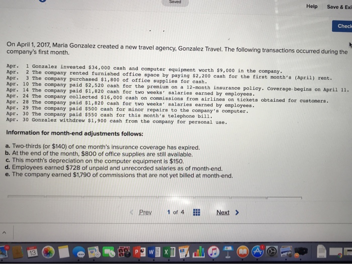  Saved Help Save & Exi Check On April 1, 2017, Mara