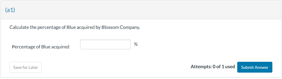 2024, Blossom Company purchased 8,552 shares of Blue Company's common stock for