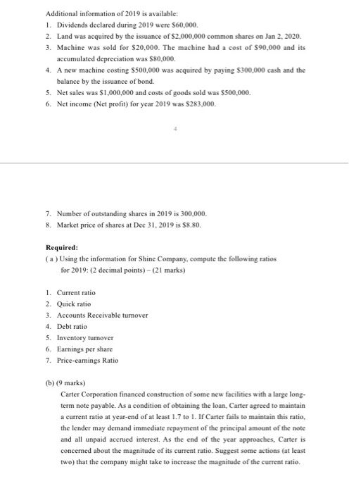  Additional information of 2019 is available: 1. Dividends declared during 2019