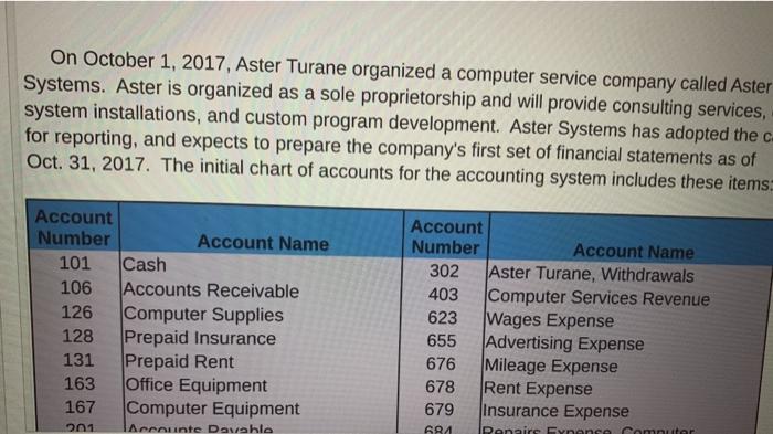  On October 1, 2017, Aster Turane organized a computer service company