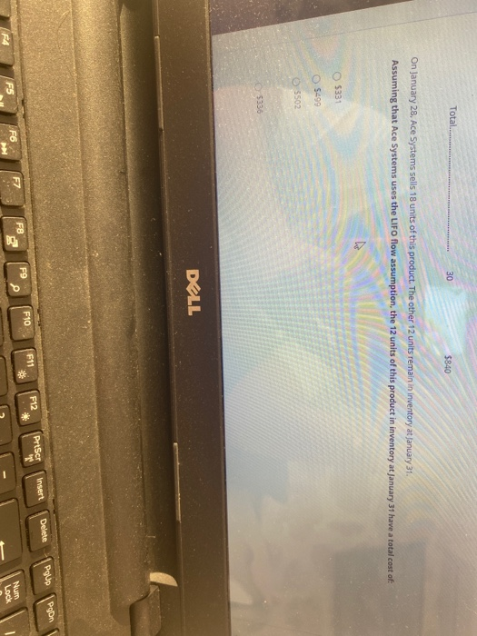 points Ace Systems, Inc. uses a perpetual inventory system. The company's beginning