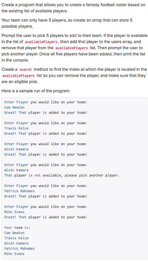 to do after I create an array list and scanner.h import java.util.ArrayList;