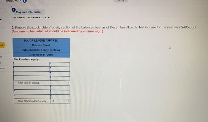 the stockholders' equity section (L010-2, 10-3, 10- 4, 10-5, 10-7) The following