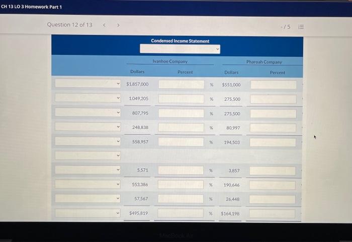 13 5/5 Current Attempt in Progress Here are comparative statement data for