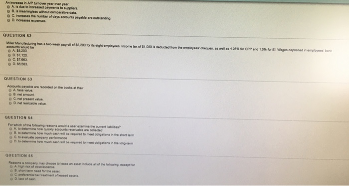  could you just do question 51 and 52?? An increase in