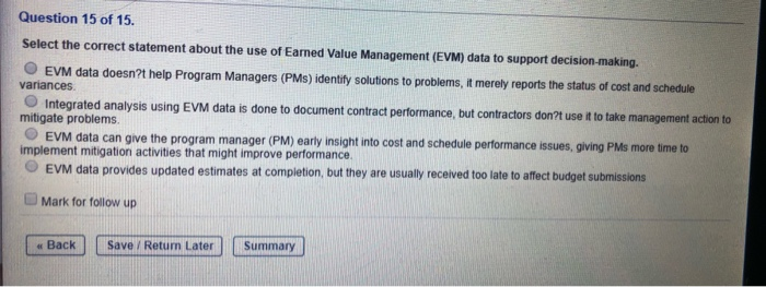  Question 15 of 15. Select the correct statement about the use