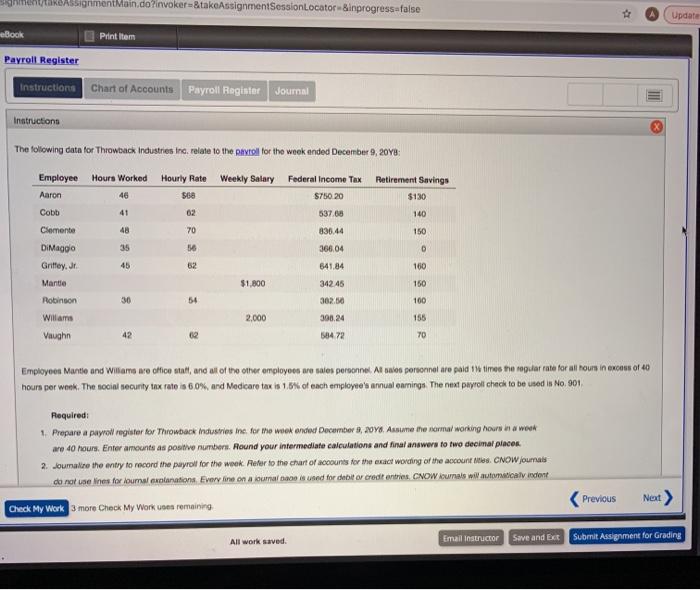  men Assignment Main.do?invoker=&takeAssignmentSessionLocator &inprogress=false Update eBook Print Item Payroll Register Instruction
