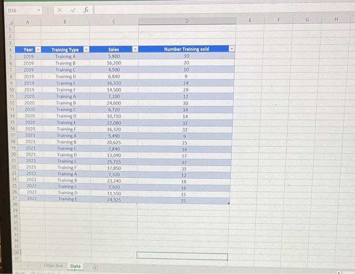 I need the steps for doing it on Excel A training center
