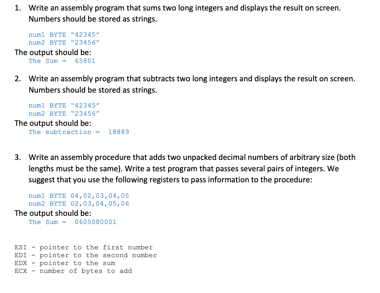 USING MASM IN VISUAL STUDIO AND IRVINE LIBRARY 1. Write an assembly