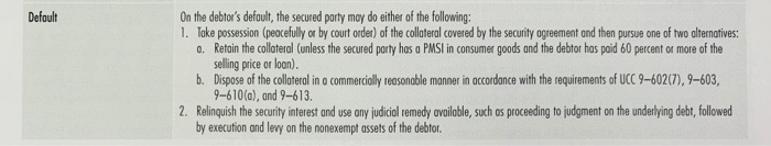 a response to Question 19-5 (Disposition of Collateral) on page 376. B.