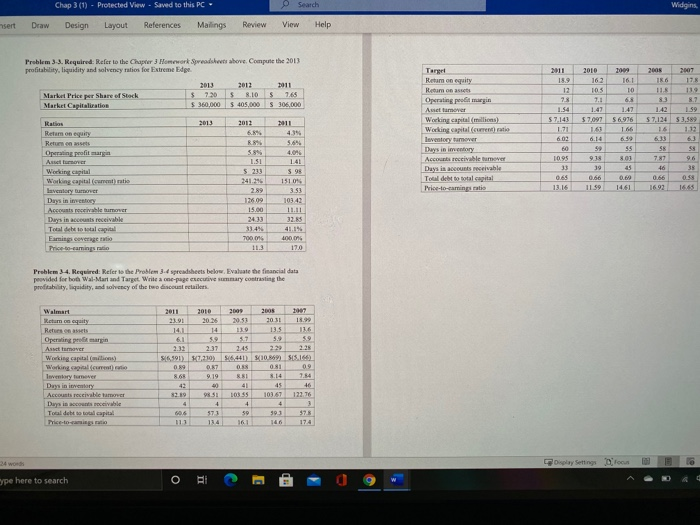 problem 3-3. please answer inside chart Chap 3(1) - Protected View -