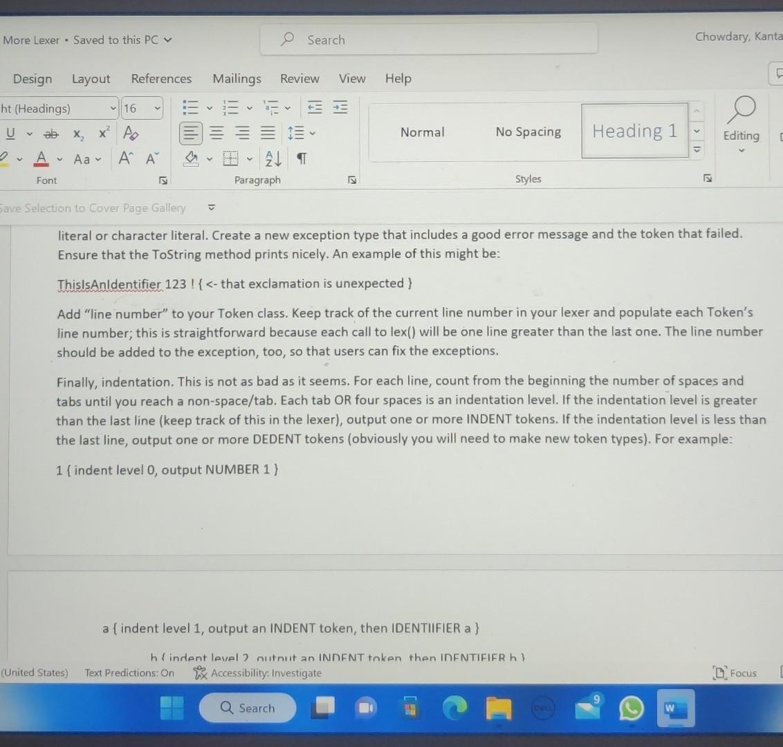 and finally, we will deal with indentation levels. As you know, there