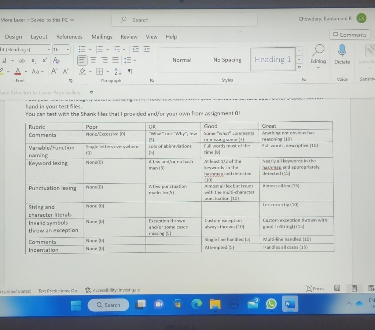 When we read (in English), we recognize words from the words that