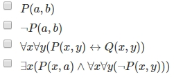 Consider a predicate logic language with constant symbols a and b, and