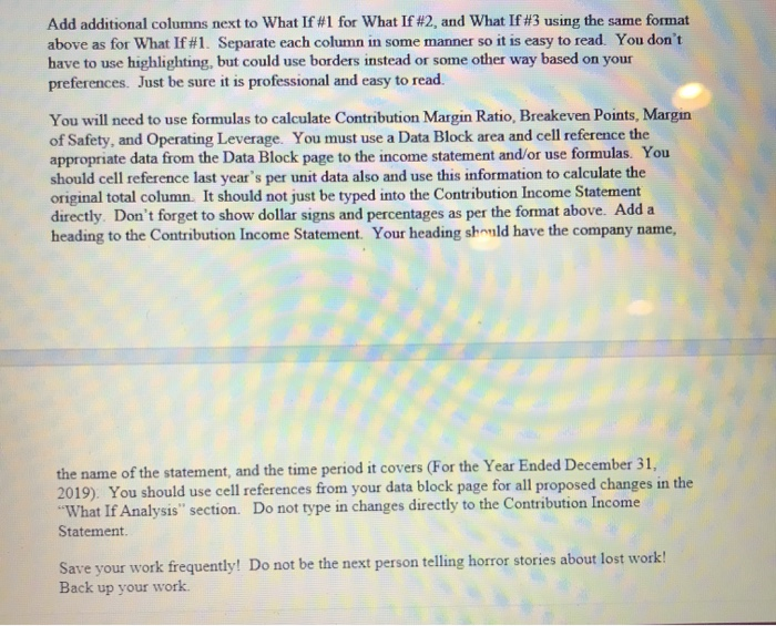 December 31, 2019 prepare a Contribution Income Statement for Garage Doors.com using
