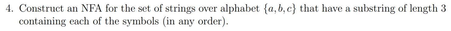 4. Construct an NFA for the set of strings over alphabet