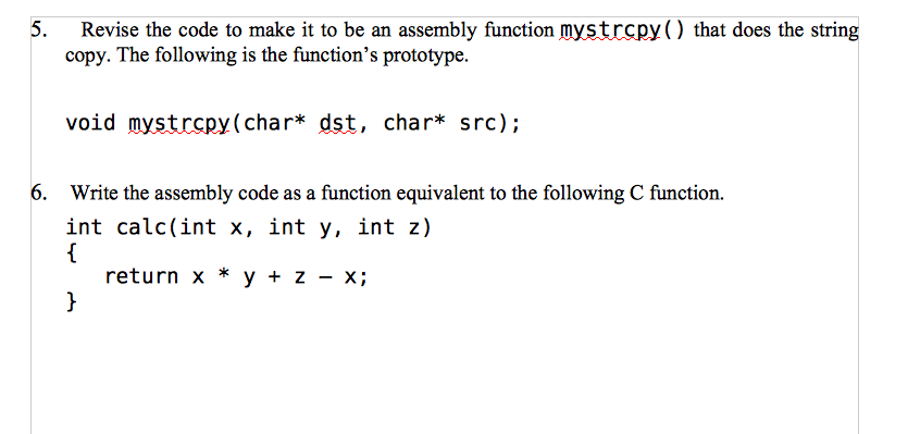  Revise the code to make it to be an assembly function