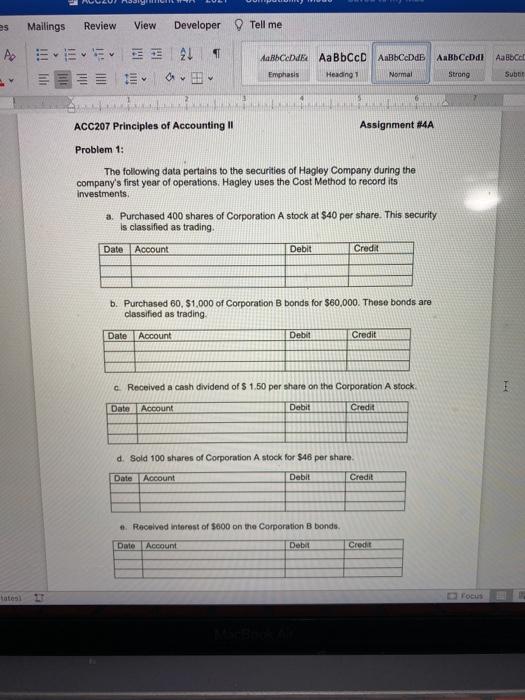  es Mailings Review View Developer Tell me AaBbceDdl Aa Bbce A