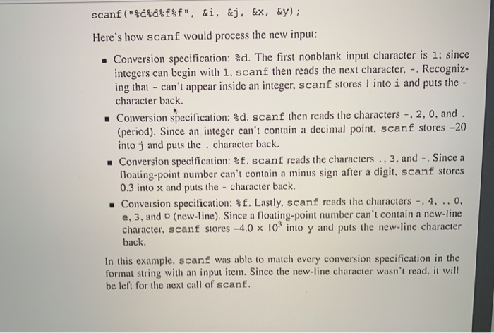 string, like a printf format string, may contain both ordinary characters and