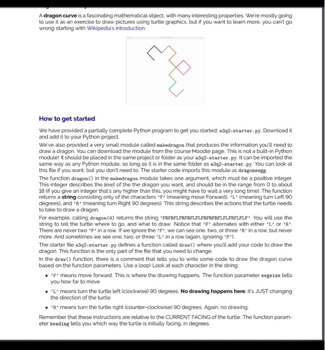  A dragon curve is a fascinating mathematical object with many interesting