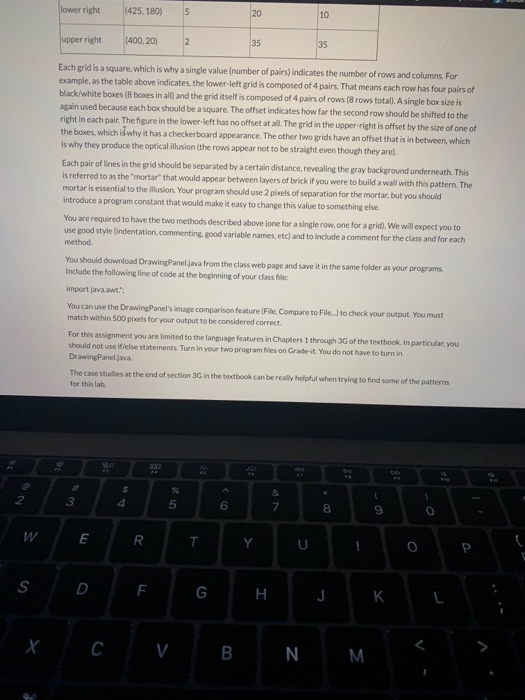 (as described in http://en.wikipedia.org/wiki/Cat%C3%A9 wall illusione. You are to produce the image