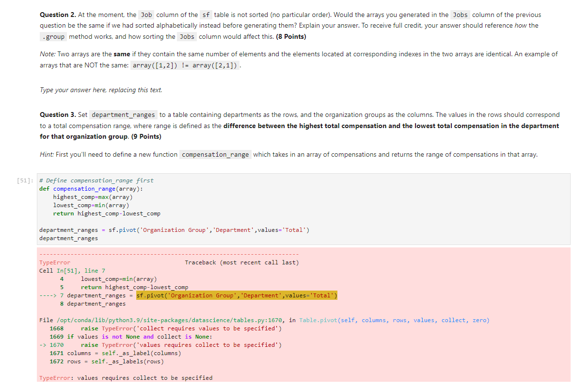 python help Question 2. At the moment, the Job column of the