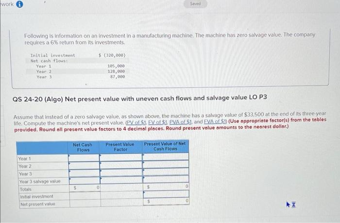 following information applies to the questions displayed below.] Following is information on