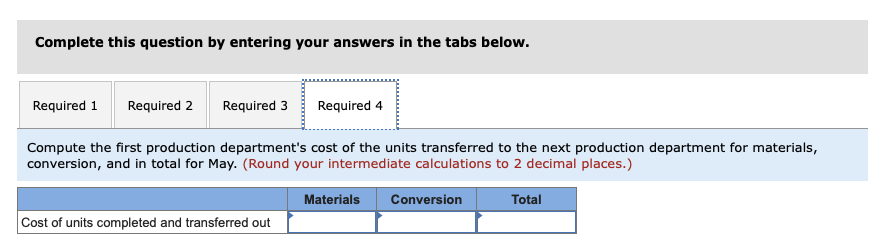 first production department is added at the beginning of processing in that